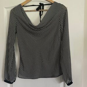 SALE! White House Black Market Diagonal Striped Blouse